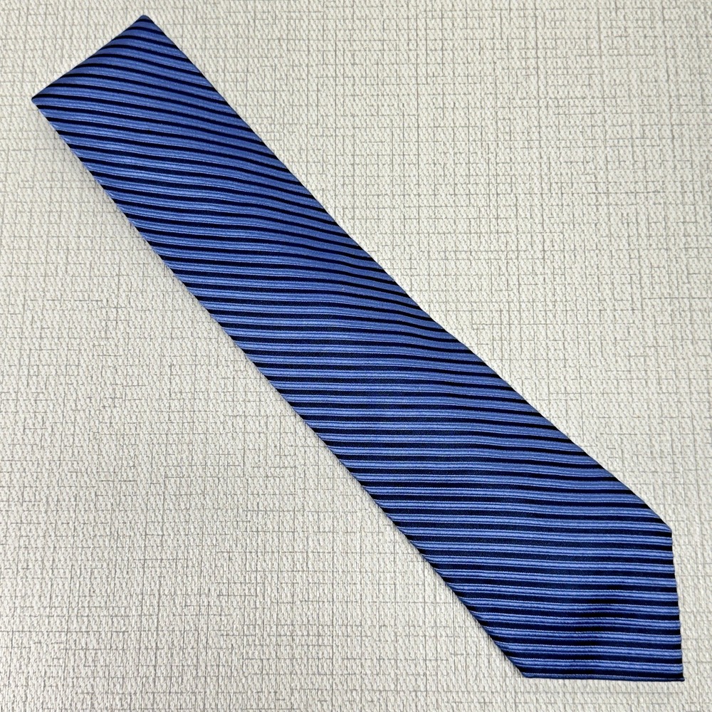 Chaps Necktie Mens OS Blue Striped Silk Classic Business Professional Preppy